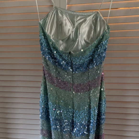 Scala Beaded Silk Gown "Mystic Water" - Picture 8 of 13